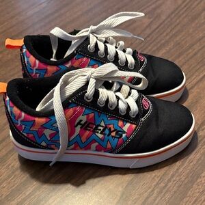 Heelys Pro 20 Print Skate Shoes Black Pink Orange Cyan Size 1 Rollerskates
